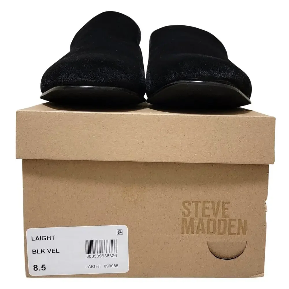 Steve Madden Men Laight Slip On Smoking Loafers Size US 8.5M Black Velvet